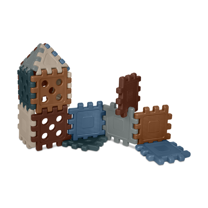 CarePlay Oversized Waffle Grid Building Blocks - Nature Collection