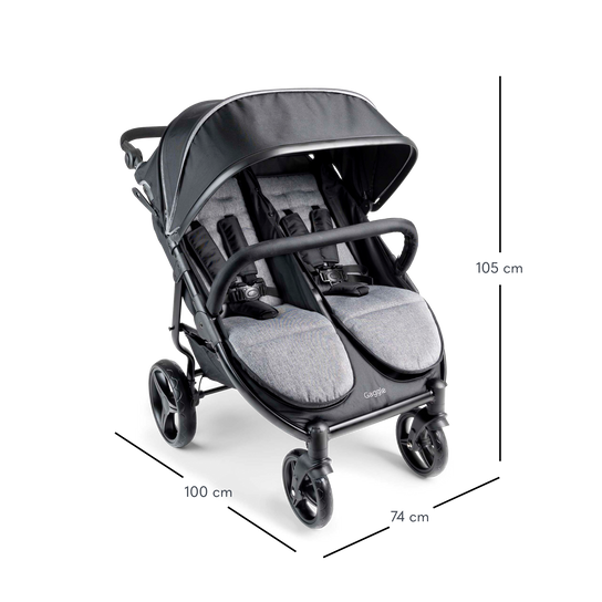 double stroller dimensions Gaggle Roadster Duo Compact Double Stroller