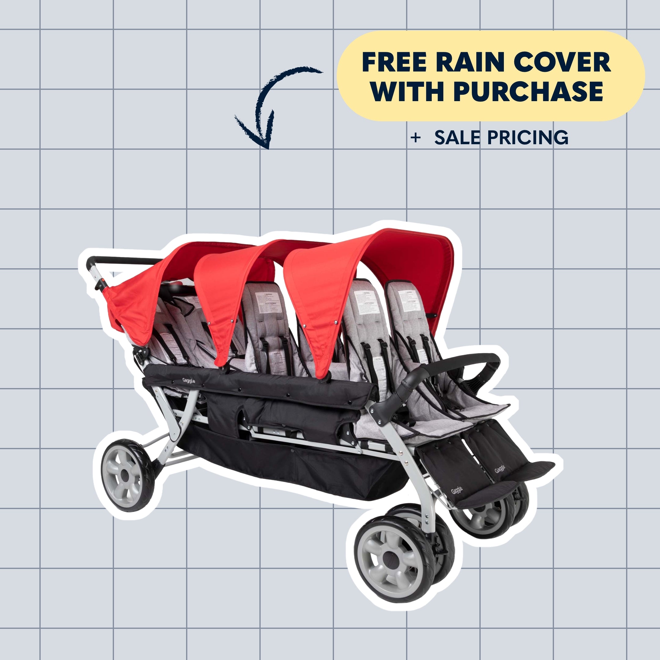 6 Seat Stroller Rain Cover | Multi Child Strollers