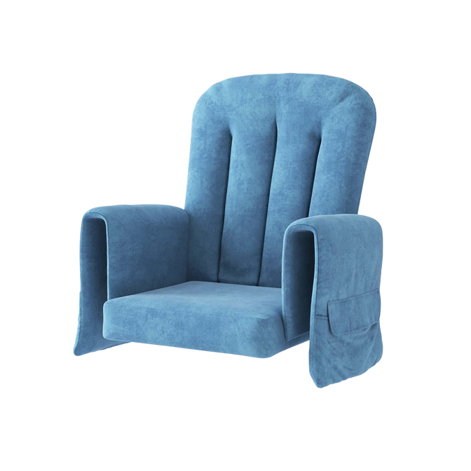 Replacement cushion for the SafeRocker glider chair in blue microfiber