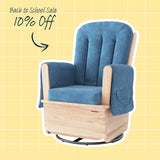 Glider Rocker: Blue Microfiber